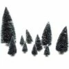 OSE Lot De 10 Sapins Verts Enneigés Pour Village De Noël