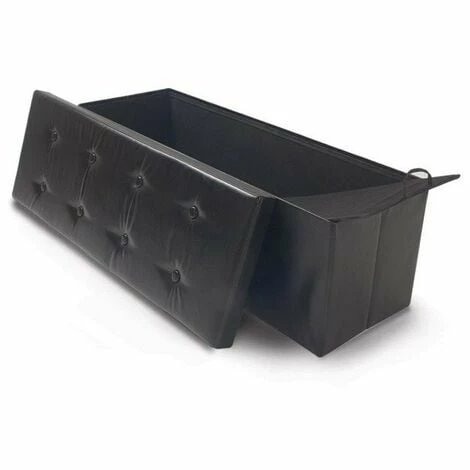 OSE Banc Coffre De Rangement Noir 100 Cm - Noir 1 OSE Banc Coffre De Rangement Noir 100 Cm - Noir