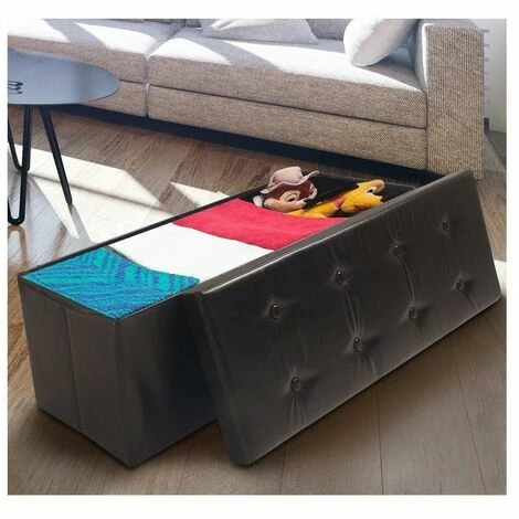 OSE Banc Coffre De Rangement Noir 100 Cm - Noir 3 OSE Banc Coffre De Rangement Noir 100 Cm - Noir – Image 3